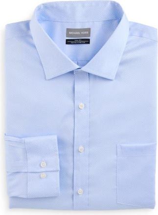 Michael Kors Big & Tall Tonal Print Dress Shirt in Light Blue at Nordstrom, Size 18.5 - 36