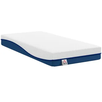 HOMCOM Homcom Colch&oacute;n 190x90 Cm, Grosor 20 Cm, Colch&oacute;n Viscoel&aacute;stico Con T&eacute; Verde, Firmeza Media, Cama Refrescante Con Espuma De Gel Y Funda Lavable