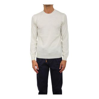 Corneliani Round-neck Knitwear, male, White, 4XL, Stylish Knitwear for Men