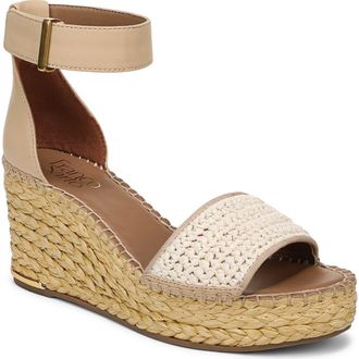 Franco Sarto Clemens Ankle Strap Wedge Sandal in Light Natural at Nordstrom, Size 9.5