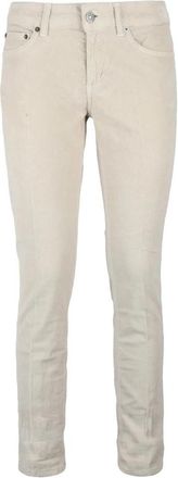 Dondup Monroe Velluto Broek - Dames - Slim Fit Broeken - Beige - W26 - Katoen - Broeken