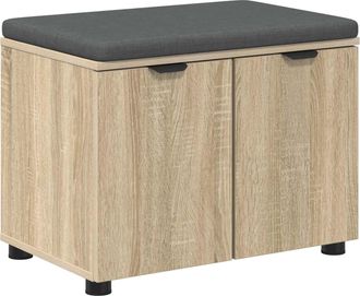 vidaXL Banco De Entrada Con Coj&iacute;n Roble Sonoma 60 X 38 X 46 Cm Vidaxl