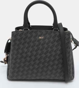 DKNY Dkny Dark Grey Signature Pvc Top Handle Bag
