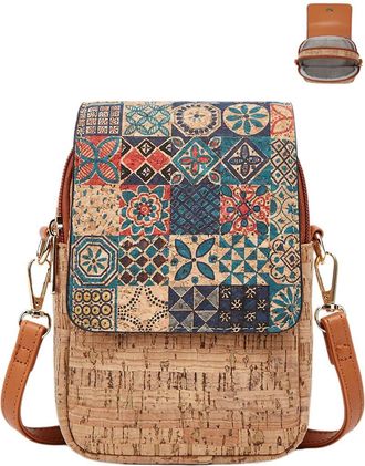 Generic Cork Crossbody Bag for Women Bohemian Style Vintage Shoulder Handbag Hobo Satchel Purse, C-1