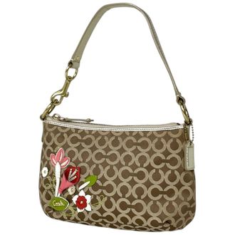 Coach Brown Canvas Leather Pouch (Pre-Owned)