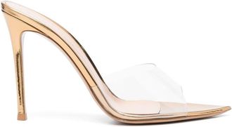 Gianvito Rossi Elle 105mm transparent sandals - women - Calf Leather/Calf Leather/Polyester - 38.5 - Neutrals