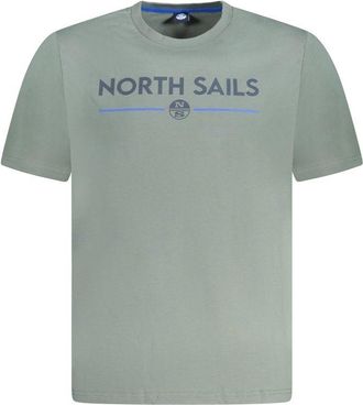 North Sails Mens Graphic Tee Casual Style - Sage Green Cotton - Size X-Large