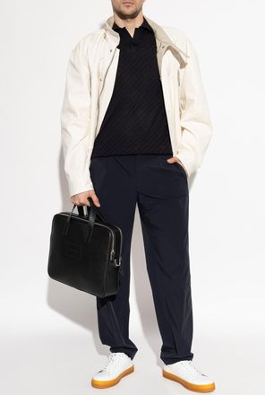 Emporio Armani Cotton Polo, Mens, Black