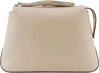 Pinko Handbags, female, Beige, Size: ONE SIZE Leather Beauty Case with Logo
