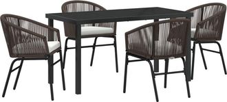 vidaXL Vidaxl - Garden Dining Set 5 pcs Brown Poly rattan