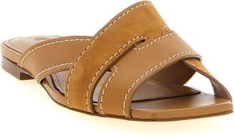 Tod's Womens Beige Calfskin Slides Shoe