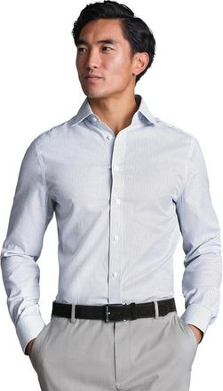 CHARLES TYRWHITT Non-Iron Twill Fine Stripe Shirt in Indigo Blue at Nordstrom, Size 16.5 - 34