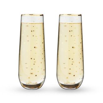 Twine Starlight Stemless Champagne Flutes Set of 2 in Gold at Nordstrom