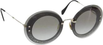 Miu Miu Pre-owned Plastic Zonnebrillen - Dames - Vintage Accessoires - Grijs - ONE Size - Vintage