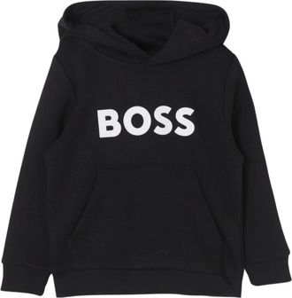 HUGO BOSS Kids Sweatshirts, male, Black, 10 Y, Hooded Jumper