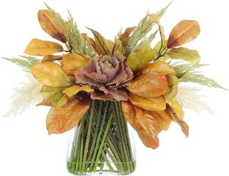 Creative Displays Inc. Handmade Fall Centerpiece With Heather, Pampas & Maple Leaves