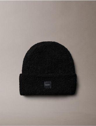 Calvin Klein Womens Boucle Cuff Hat - Black