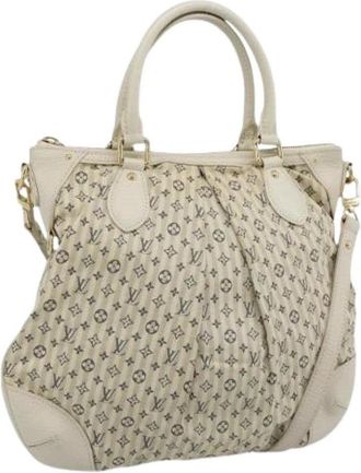 Louis Vuitton Pre-owned Monogram Mini Lin Canvas Schoudertas - Dames - Vintage Handtas - Beige - ONE Size - Leer - Vintage