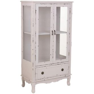 Wanderlust Deco Vitrina de madera con 1 caj&oacute;n y 2 puertas 80 x 42 x 148h cm
