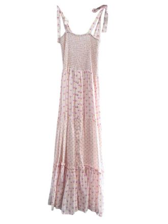 Place Nationale La Brume Bloom Print Maxi Dress In Blush