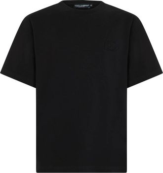 Dolce & Gabbana Logo Patch T-Shirt - Heren - T-shirts - Zwart - M - Katoen - Tops