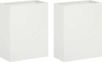 vidaXL Macetero De Jard&iacute;n 2 Uds. Blanco 40 X 20 X 40 Cm Vidaxl