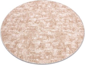 RugsX Rugsx - Carpet, round solid beige 30 concrete beige round 170 cm