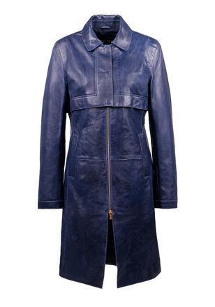 Freaky Nation Ledermantel FREAKY NATION Finja-FN, Damen, Gr. S (36), navy, Oberstoff: 100% Leder; Futter: 100% Baumwolle, M&auml;ntel Ledermantel