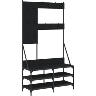 vidaXL Perchero con zapatero negro 100x40x184 cm Vidaxl Negro