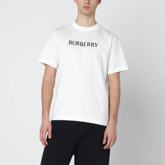 Burberry T-shirt bianca con stampa logo
