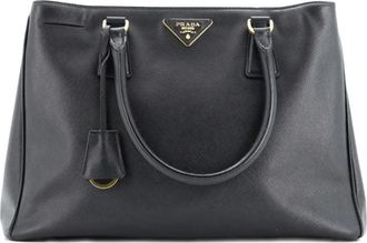 Prada Gardeners Saffiano leren medium shopper - Zwart