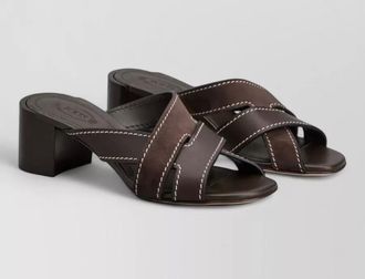 Tod's leather and suede crossover strap sandals