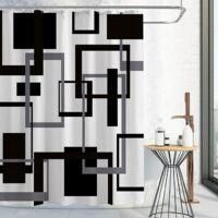 OEM Cortinas De Ducha Blancas Y Negras, Juegos De Cortinas De Ducha De Tela Con Estampado Geom&eacute;trico En Negro Y Gris, Cortinas De Ducha Modernas, Medieval