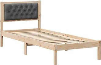 vidaXL Estructura De Cama Con Cabecera Gris Oscuro 90 X 200 Cm Vidaxl