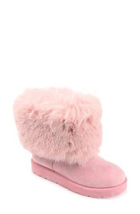 Journee Collection Shanay Faux Fur Boot in Pink at Nordstrom Rack, Size 6.5