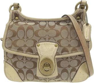 Coach Pre-owned Canvas crossbody-bags - Dames - Vintage Schoudertas - Beige - ONE Size - Vintage