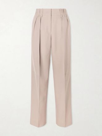 Jil Sander Pantaloni A Gamba Dritta In Twill Di Lana Con Pinces - Neutri