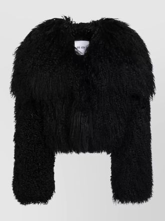 The Attico cropped jacket long sleeves faux fur
