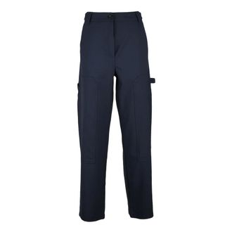 Marella Broeken, Dames, Blauw, L, Wol, Sportieve Wijde Pijp Broek