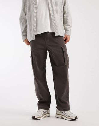 Hollister Pantaloni cargo ampi y2k marroni-Marrone
