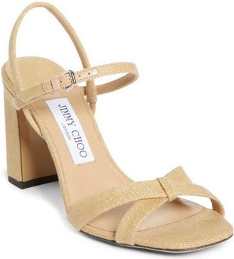 Jimmy Choo London Elsy Block Heel Sandal in Camel at Nordstrom, Size 10.5Us