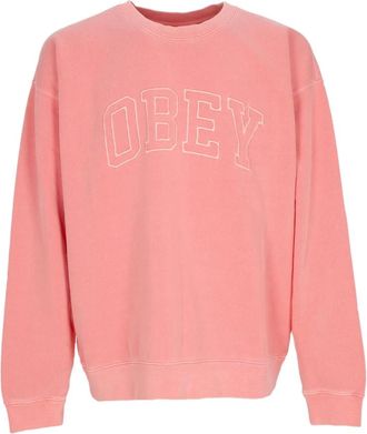 Obey Pigment Collegiate Extra Heavy Crew - Heren - Sweatshirts - Roze - XL - Katoen - Hoodies & sweatvesten