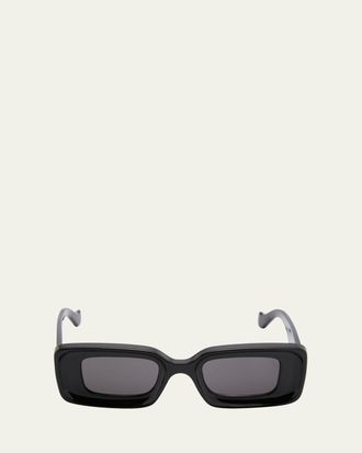 Loewe Anagram Beveled Acetate Rectangle Sunglasses