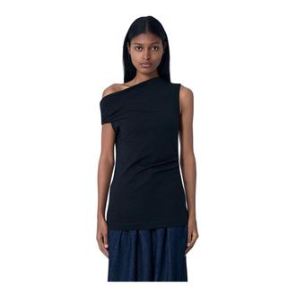 Dries Van Noten Sleeveless Tops, female, Black, Size: XS Henray Top