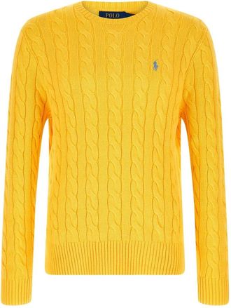 Polo Ralph Lauren Braid Texture Crewneck Sweater - Heren - Ronde hals truien - Geel - L - Katoen - Truien & Vesten