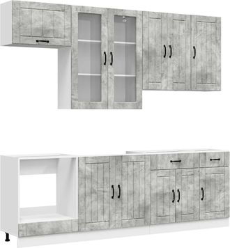 vidaXL Unidad De Cocina Lucca 8 Uds. Gris Hormig&oacute;n Vidaxl