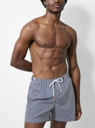 Simons Mens Nautical stripe swim trunk