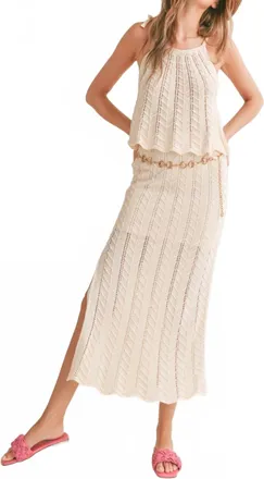 Sadie & Sage Baby Chevron Knit Maxi Skirt In Cream