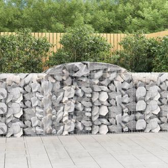 Berkfield Home Arched Gabion Baskets 20 pcs 300x50x100/120 cm Galvanised Iron in Silver