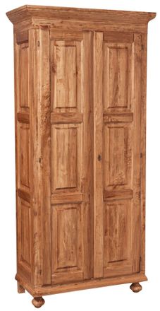 Biscottini International Armario De Estilo Country De Madera Maciza De Tilo Acabado Con Efecto Natural 100x50x210 Cm